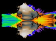 A pseudo-quaternionic Mandelbrot set (a 'MandelBulb')-tridimensional cross-section- 