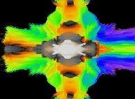 A pseudo-quaternionic Mandelbrot set (a 'MandelBulb')-tridimensional cross-section- 