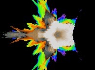 A pseudo-quaternionic Mandelbrot set (a 'MandelBulb')-tridimensional cross-section- 