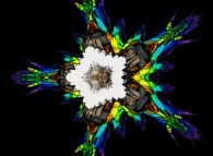 A pseudo-quaternionic Mandelbrot set (a 'MandelBulb')-tridimensional cross-section- 