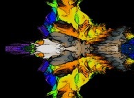 A pseudo-quaternionic Mandelbrot set (a 'MandelBulb')-tridimensional cross-section- 