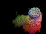 A pseudo-quaternionic Mandelbrot set (a 'MandelBulb')-tridimensional cross-section- 