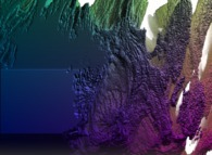 Close-up on a pseudo-quaternionic Mandelbrot set (a 'Mandelbulb')-tridimensional cross-section- 