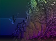 Close-up on a pseudo-quaternionic Mandelbrot set (a 'Mandelbulb')-tridimensional cross-section- 