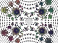 Artistic view of a pseudo-quaternionic Mandelbrot set (a 'MandelBulb')-tridimensional cross-section- 