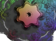 Close-up on a pseudo-octonionic Mandelbrot set (a 'Mandelbulb')-tridimensional cross-section- 