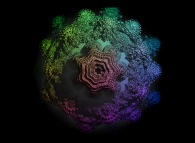 A pseudo-octonionic Mandelbrot set (a 'MandelBulb')-tridimensional cross-section, picture sharpening- 