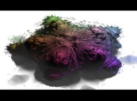 A foggy pseudo-octonionic Mandelbrot set (a 'MandelBulb')-tridimensional cross-section- 