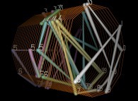 The 50 first digits {6,1,8,0,3,3,9,8,8,7,...} of the golden ratio displayed on an helix -orange- 