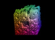 A half-random extended Menger Sponge -iteration 3- 