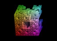 A half-random extended Menger Sponge -iteration 4- 