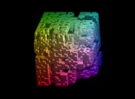 A half-random extended Menger Sponge -iteration 3- 