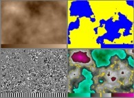 The simple case of a bidimensional scalar (fractal)field presented in four widely differing color palettes 