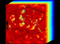 Backward tridimensional integration of the wavelet filtering of a bidimensional fractal field 