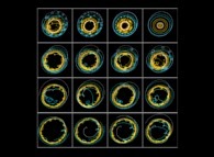 The journey of an Earth-like virtuel planet (green)from Pluto (grey) to the Sun (yellow) -point of view of the virtual planet- 