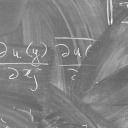 Real blackboard with formulas 