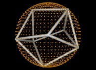 8 evenly distributed points on a sphere by means of simulated annealing 