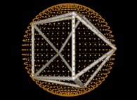 8 evenly distributed points on a sphere by means of simulated annealing 