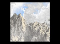 Synthèse fractale de montagnes et de nuages 