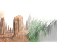 Linear landscape interpolation with fog 