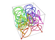 A tridimensional Peano-like curve defined with {X<SUB>2</SUB>(...),Y<SUB>2</SUB>(...),Z<SUB>2</SUB>(...)} and based on an 'open' 5-foil torus knot -iteration 2- 