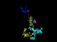 The 12.723 first digits -base 6- of 'pi' displayed as an 'absolute' tridimensional random walk 