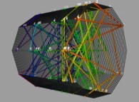 Visualisation de 'pi' avec 100 décimales {3.14...} sur une hélice -grise- 