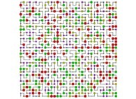 The 1024 first digits -base 10- of 'pi' on a Bidimensional Hilbert Curve -iteration 5- 