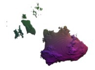 A 'mixing' between a pseudo-quaternionic Mandelbrot set and a pseudo-quaternionic Julia set computed with A=(-0.58...,+0.63...,0,0)-tridimensional cross-section- 