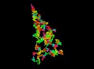 The Liouville function displayed as a bidimensional random walk for the integer numbers from 2 to 100001 