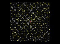 The Ulam spiral with display of the first '6-twin' prime numbers 