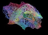 A fractal surface (five iterations)defined by means of three bidimensional fields 