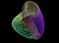 A 'crumpled' Klein bottle defined by means of three bidimensional fields 