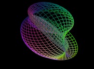 A surface between the Möbius strip and a 'double sphere' defined by means of three bidimensional fields 