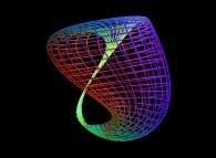 A surface between two Klein bottles defined by means of two different sets of equations 