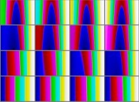 The set of bidimensional fields defining the 'X' coordinate of an interpolation between a rectangle and the Möbius strip 