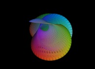 A mixing -addition- of a sphere and of a 'thick' helix defined by means of three bidimensional fields 
