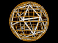 24 evenly distributed points on a sphere by means of simulated annealing 