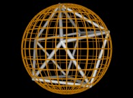 8 evenly distributed points on a sphere by means of simulated annealing 