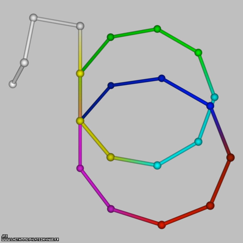 A type 'TP' pseudo-random walk defined by means of the 48 first decimals of the transcendental Champernowne number -using all base 10 integer numbers-: 0.{1,2,3,4,5,6,7,8,9,10,11,12,13,14,15,16,17,18,19,20,21,22,23,24,25,26,27,28,2...} [Une pseudo-marche al&eacute;atoire de type 'TP' d&eacute;finie &agrave; l'aide des 48 premi&egrave;res d&eacute;cimales du nombre transcendant de Champernowne -utilisant tous les nombres entiers en base 10-: 0.{1,2,3,4,5,6,7,8,9,10,11,12,13,14,15,16,17,18,19,20,21,22,23,24,25,26,27,28,2...} ]