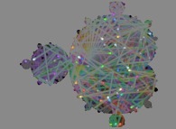 Bidimensional Mandelbrot billiard with 64 isotropic particles and with collisions 