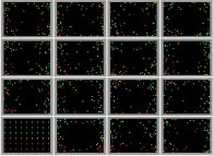 Bidimensional billiard with 54 still -initially- particles submitted to an repulsive central field of gravity 