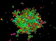 Tridimensional fractal aggregates obtained by means of pasting during collisions of particles submitted to an attractive central field of gravity 