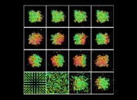 Tridimensional fractal aggregate obtained by means of a 100% pasting process during collisions of particles submitted to an attractive central field of gravity 