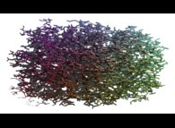 Tridimensional fractal aggregate obtained by means of a 100% pasting process during collisions of particles submitted to an attractive central field of gravity 