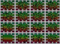 Bidimensional crenellated billiard with 462 isotropic interacting particles 