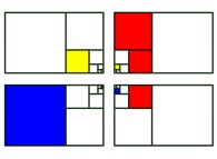 Recursive subdivision of four Golden Rectangles -a tribute to Piet Mondrian- 