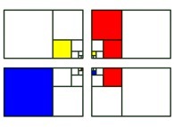 Recursive subdivision of four Golden Rectangles -a Tribute to Piet Mondrian- 