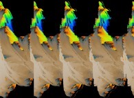 True colors autostereogram of a quaternionic Julia set -tridimensional cross-section- 