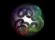 A tridimensional intertwining inside a 'tridimensional epicycloïdal' pseudo-torus 